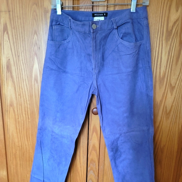 Vintage Purple suede cropped pants - Picture 1 of 4